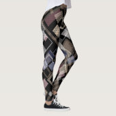 Abstract, beige, zwart, gelooid leggings (Rechts)