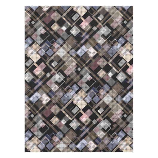 Abstract, beige, zwart tafelkleed (Voorkant)