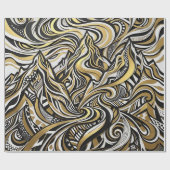 Abstract Berg Silhouet Goud Inpakpapier (Vlak)