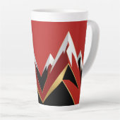 Abstract Berggebied Rood Zwart Goud Latte Mok (Rechterhoek)
