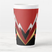 Abstract Berggebied Rood Zwart Goud Latte Mok (Voorkant)