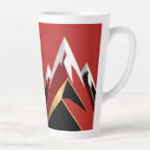Abstract Berggebied Rood Zwart Goud Latte Mok (Rechts)