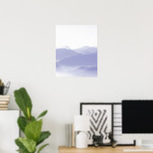 Abstract Berglandschap Blauw Wit Poster (Thuiskantoor)