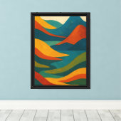 Abstract berglandschap canvas afdruk (Insitu (Houten vloer))
