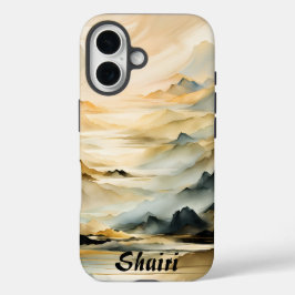 Abstract berglandschap iPhone 16 hoesje