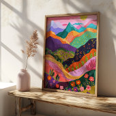 Abstract berglandschap Kleurrijke Art Print
