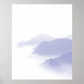 Abstract berglandschap Kunst Periwinkle White Poster (Voorkant)