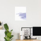 Abstract Berglandschap Kunst Periwinkle Wit Poster (Thuiskantoor)