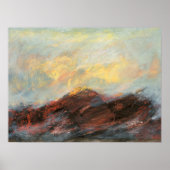 Abstract berglandschap kunstschilderij poster (Voorkant)