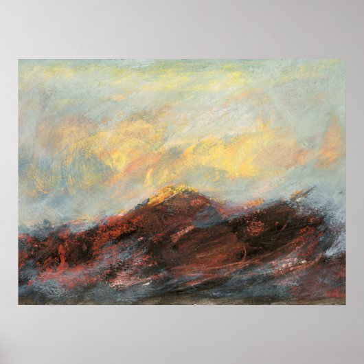 Abstract berglandschap kunstschilderij poster (Voorkant)