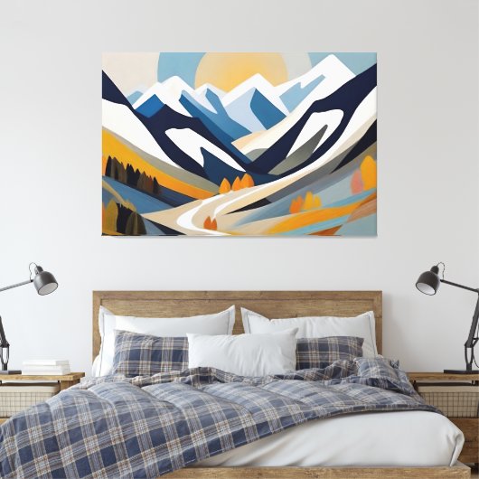 Abstract berglandschap Modern artistiek decor Canvas Afdruk (Insitu (Slaapkamer))