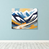 Abstract berglandschap Modern artistiek decor Canvas Afdruk (Insitu (Houten vloer))