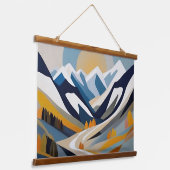 Abstract berglandschap Modern artistiek decor Hangend Wandkleed (Gebogen)