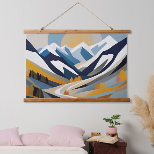 Abstract berglandschap Modern artistiek decor Hangend Wandkleed (Slaapkamer)