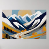 Abstract berglandschap Modern artistiek decor Poster (Voorkant)