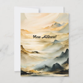 Abstract Berglandschap Nieuw Adres Briefkaart