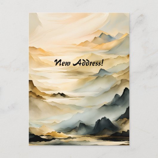 Abstract Berglandschap Nieuw Adres Briefkaart (Voorkant)