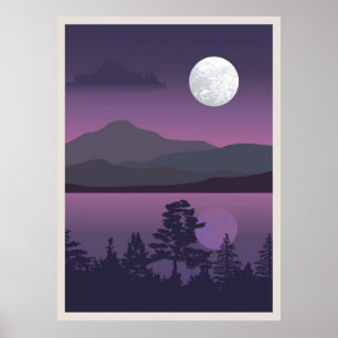 Abstract berglandschap poster