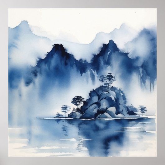 Abstract berglandschap poster (Voorkant)