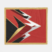 Abstract Berglandschap Rood Zwart Goud Fleece Deken (Voorkant (Horizontaal))