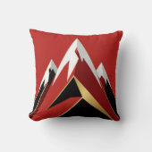 Abstract Berglandschap Rood Zwart Goud Kussen (Voorkant)