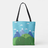 Abstract berglandschap tote bag (Achterkant)