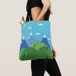 Abstract berglandschap tote bag