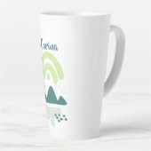 Abstract bergmeer Scene, gepersonaliseerd Latte Mok (Rechterhoek)