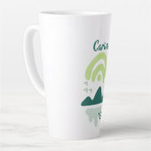 Abstract bergmeer Scene, gepersonaliseerd Latte Mok (Linkerhoek)