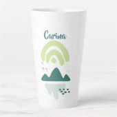 Abstract bergmeer Scene, gepersonaliseerd Latte Mok (Voorkant)