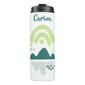 Abstract bergmeer Scene, gepersonaliseerd Thermosbeker (Voorkant)