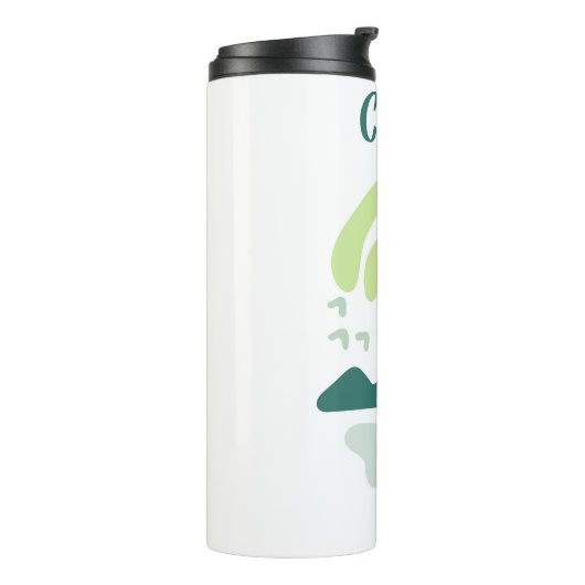 Abstract bergmeer Scene, gepersonaliseerd Thermosbeker (Gedraaid links)