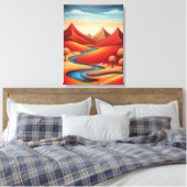 Abstract bergrivierlandschap canvas afdruk (Insitu (Slaapkamer))