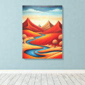 Abstract bergrivierlandschap canvas afdruk (Insitu (Houten vloer))