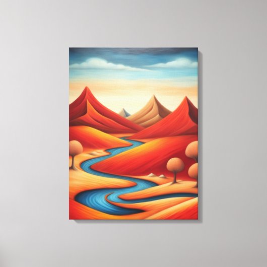 Abstract bergrivierlandschap canvas afdruk (Voorkant)