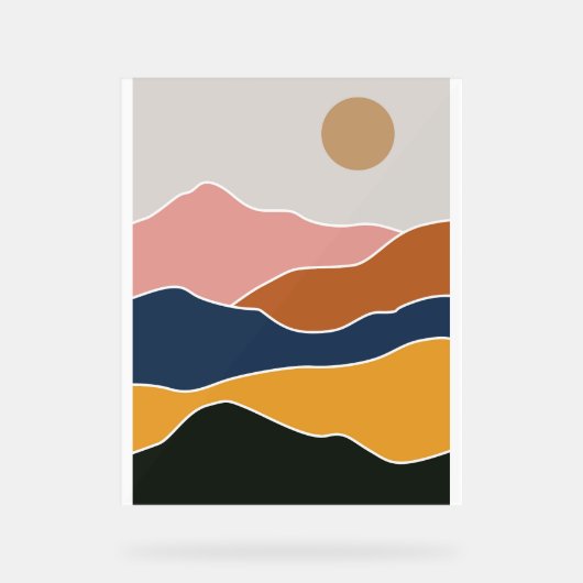 Abstract bergschilderij acryl bord (Voorkant)