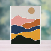 Abstract bergschilderij acryl bord (Neutraal)