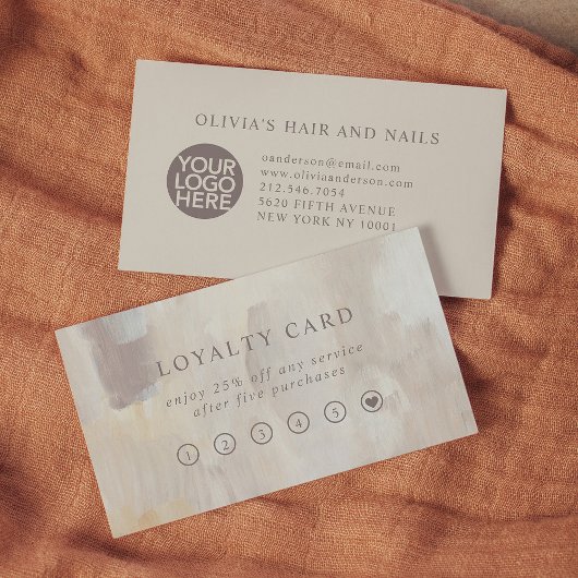 Abstract beschilderd | Elegant minimalistisch en L Klantenkaartje