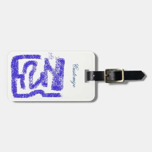 abstract besproeide blauwe Thunder_Cove Bagagelabel (Voorkant horizontaal)