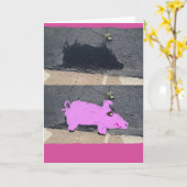 Abstract Biggetje 🐷 Kaart (Gele Bloem)