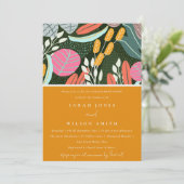 Abstract bijtend tropisch botanisch Verloving Kaart (Staand voorkant)