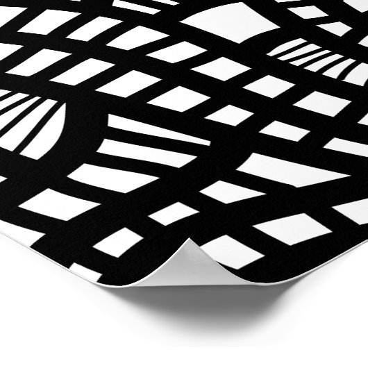 Abstract Biologische Hand getrokken Doodle Zwart-w Poster (Hoek)