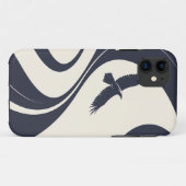 Abstract Bird Minimalist Navy Phone Case (Achterkant (horizontaal))