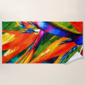 Abstract Bird of Paradise Bloem Tropisch Strandlaken (Voorkant)