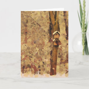 Abstract Birdhouse Artwork Wenskaart Kaart