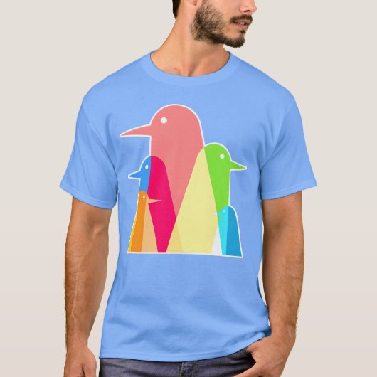 Abstract Birds Art Design T-shirt (Voorkant)