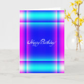 Abstract Birthday-ontwerp in roze en blauw Kaart (Gele Bloem)