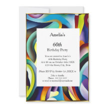 Abstract Birthday Partij rood blauw blauwgroen gou