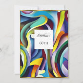 Abstract Birthday Partij rood blauw blauwgroen gou Kaart (Achterkant)