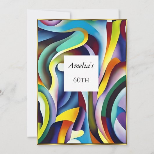 Abstract Birthday Partij rood blauw blauwgroen gou Kaart (Achterkant)